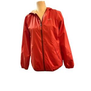 REI COOP Size L (14-16) Kids Unisex Orange Full Zip Pocket Hood Windbreaker